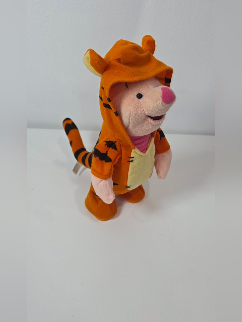 Disney Bounce Around Piglet in Tigger Costume Mechanical Plush Sound 1999 Mattel